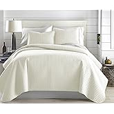 Southshore Fine Living, Inc. Full/Queen Size Quilt Bedding Set, Wrinkle-Free Stain & Pet Hair Resistant Bedding, Coverlet Bedspreads Queen Size/Full Size Bedspread with 2 Pillow Shams, Cream