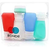 BONDII Travel Bottles – Silicone Leakproof Refillable Travel Containers – Large 3.3 oz TSA Approved Squeezable Travel Tube Set for Shampoo Lotion Soap