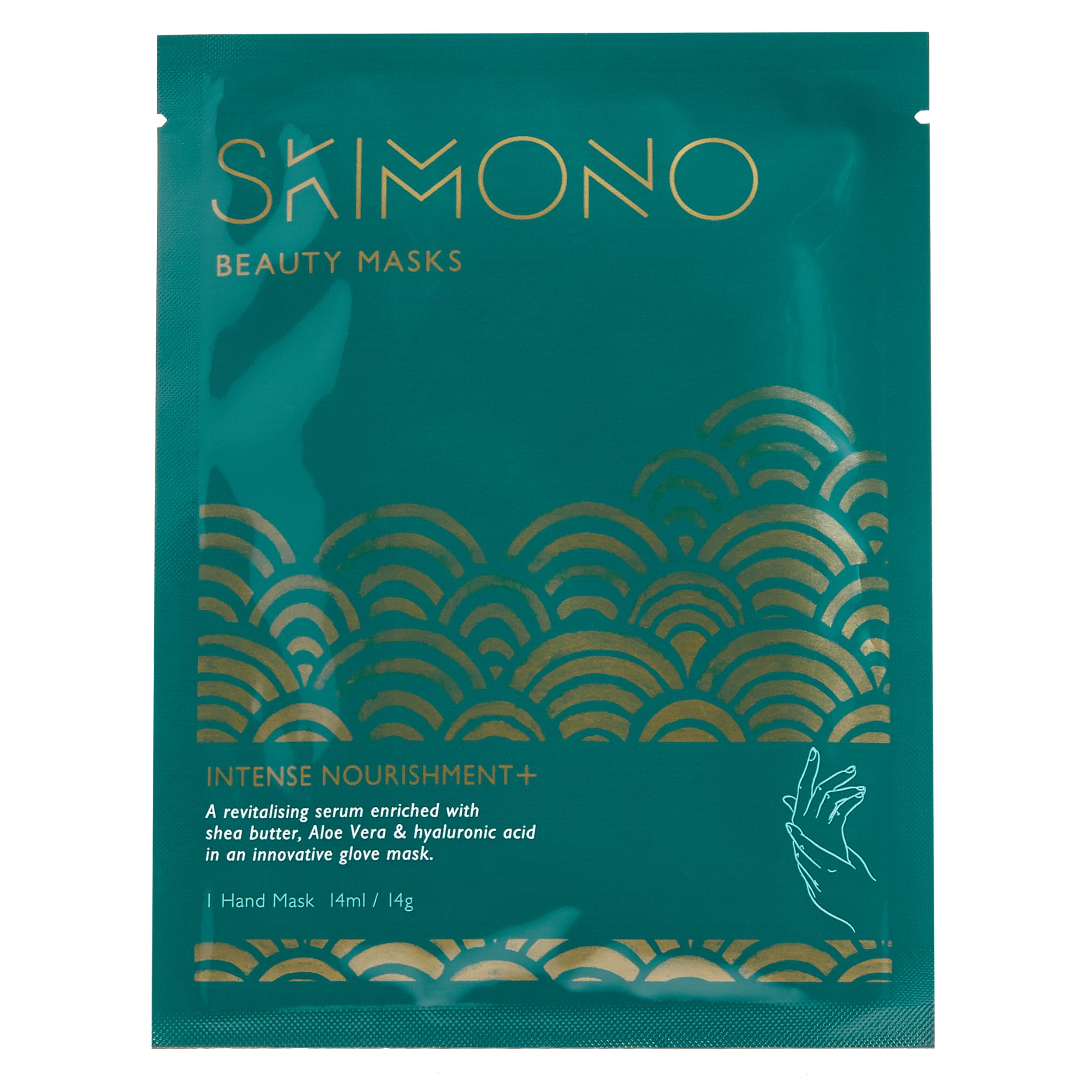 Skimono Hydrating Hand Mask Gloves for Dry Hands Repair (1 Pair), Moisturising Hand Treatment Gloves with Shea Butter, Collagen, Aloe Vera & Hyaluronic Acid, Spa Gloves for Soft, Smooth Skin