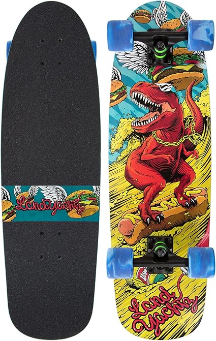 Amazon Com Landyachtz Tugboat T Rex Complete Skateboard Cruiser 9 25 X 30 Sports Outdoors