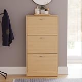 Vida Designs Pine Shoe Cabinet 3-Drawers Space-Saving Hallway Storage view 3