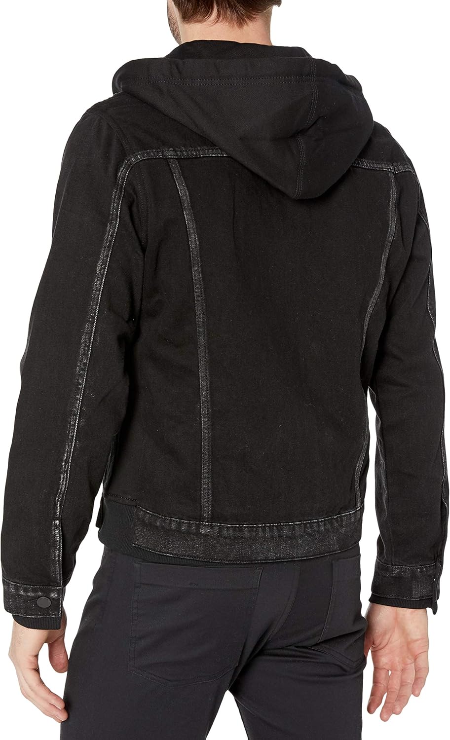 [BLANKNYC] mens Denim Jacket With Hood at  Men’s Clothing store