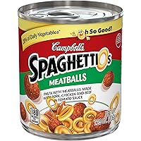 Campbell's SpaghettiOs Canned Pasta, With Meatballs, 7.25 oz. Can (Pack of 24)