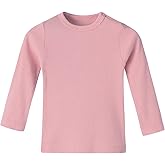 Baby Long Sleeve Shirts Infant Toddler Tshirt Ribbed Undershirts for Girls Boys Clothes 6 Months-3 Years