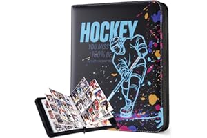 Hockey Card Binder with 900 Pockets, 3-Ring Trading Card Holder Album with Sleeves, Large Capacity Card Storage Display Case 