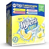 Wyler's Light Singles to Go Drink Mix, Lemonade Variety Pack, 40 Packets | Sugar Free &amp; Caffeine Free Powdered Drink Mix Packets, Water Flavor Packets, Lemonade, Pink Lemonade, Strawberry, Blueberry