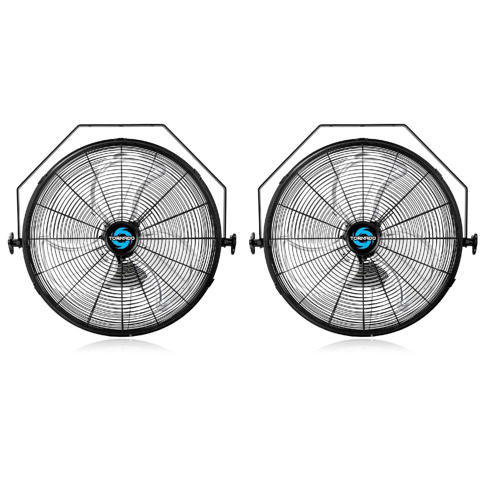 Tornado 2 Pack 18 Inch High Velocity Industrial Wall Fan with TEAO Enclosure Motor - 4000 CFM - 3 Speed - 6.5 FT Cord - Industrial, Commercial, Residential Use - UL Safety Listed Image