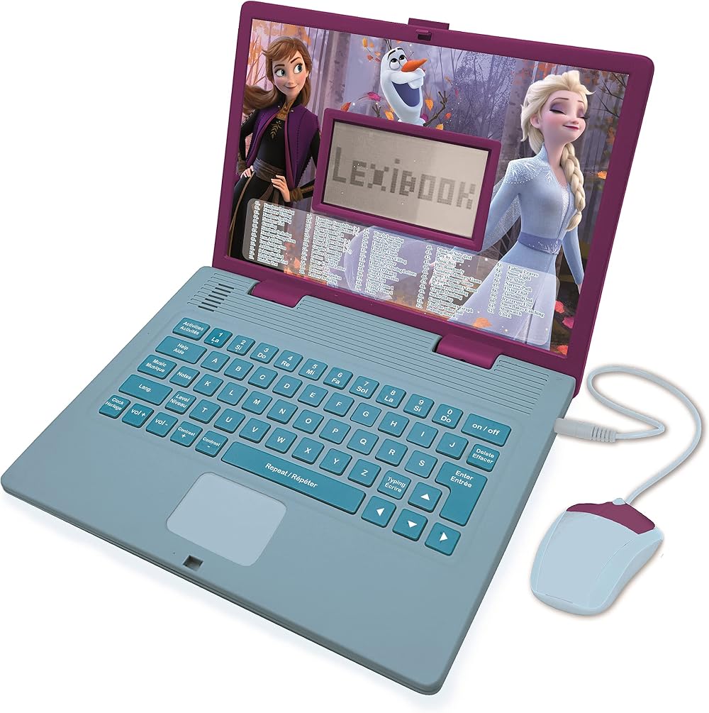 Lexibook Frozen Educational Laptop French English 124 Activities Elsa Anna