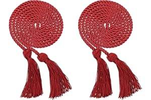 Erligo 2Pcs/ 6Pcs Graduation Solid Braided Honor Cords with Tassel for High School Bachelor Master Doctor 68" Long (2, Scarlet-H31)