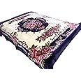 SOLARON Original Heavy Mink Plush Korean Durable Blanket (Purple Flower, Queen)