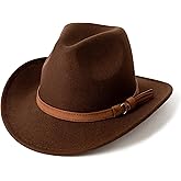 HUDANHUWEI Western Cowboy Hat Wide Brim Outdoor Fedora Hat