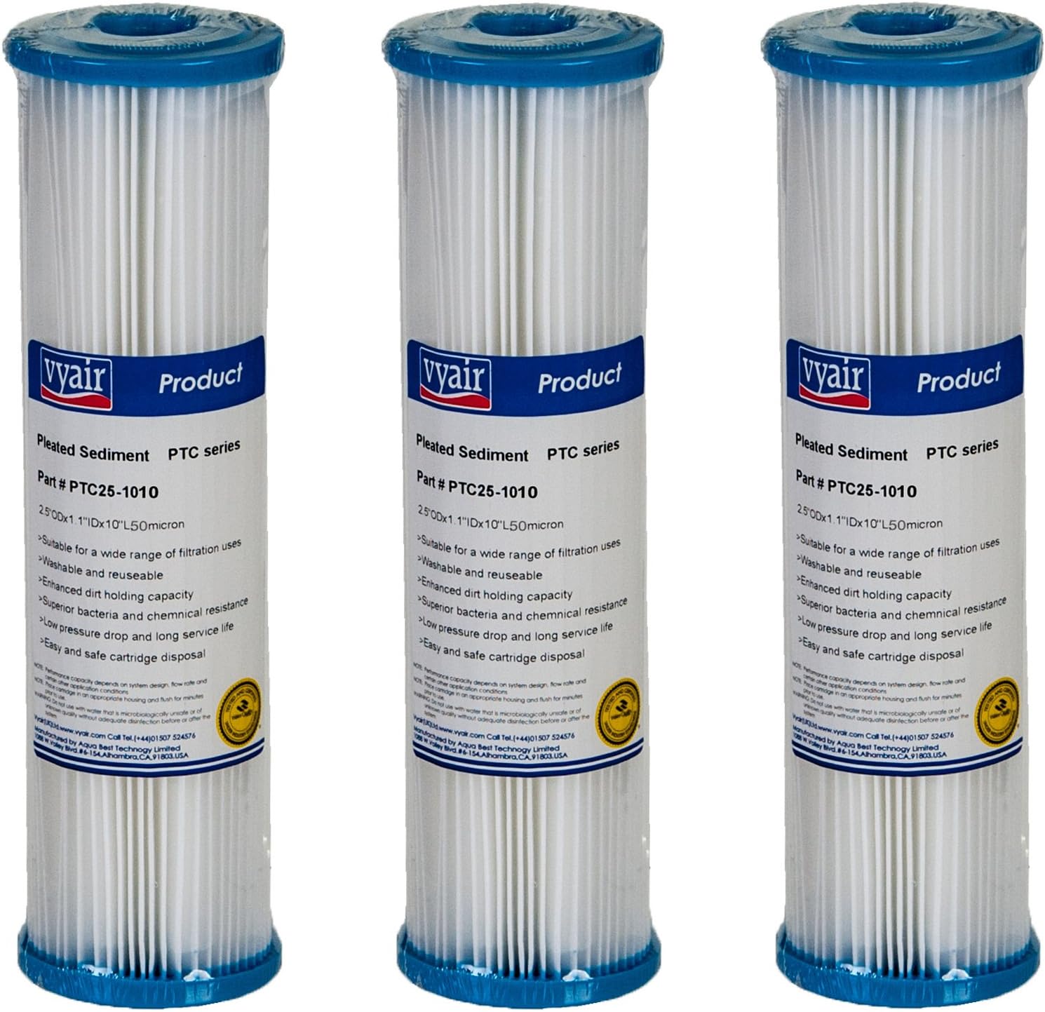 Vyair 10" 10 micron Washable Water Filter Reusable Filter Bio Diesel