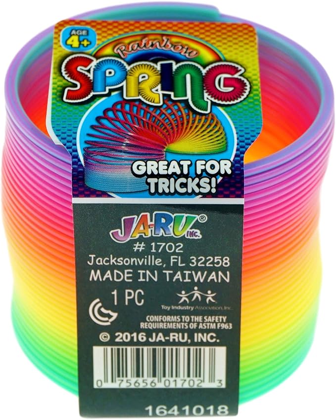 Amazon Com Ja Ru Big Spring Rainbow Ring Magic Set 2 Units Fidget Stress Toy Original Toys For Kids Girls And Boys Springs Great Party Favor 1702 2a Toys Games