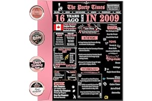 16th Sweet Birthday Cards, 16th Black Pink Birthday Decorations, Best 16 year old Birthday Gifts for Girls Daughte, Happy Bir