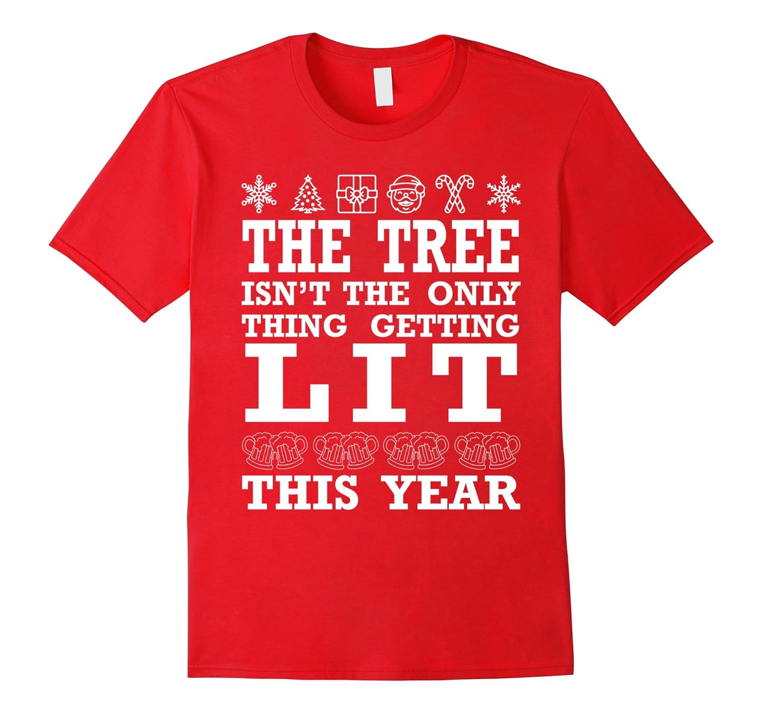 Tree LIT funny Christmas Sweater T Shirt-Rose