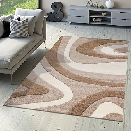 Tt Design Morbido Tappeto Moderno A Pelo Corto Per Soggiorno Camera Da Letto Sala Da Pranzo Motivo A Onde Disponibile In Diversi Colori Colori E