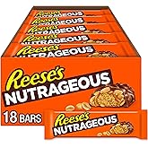 REESE'S NUTRAGEOUS Chocolate Peanut Butter Candy Bars, 1.66 oz, 18 ct | Chocolate, Peanut Butter, Caramel and Peanuts, Kosher and Gluten Free, Individually Wrapped for Resale and Snacking