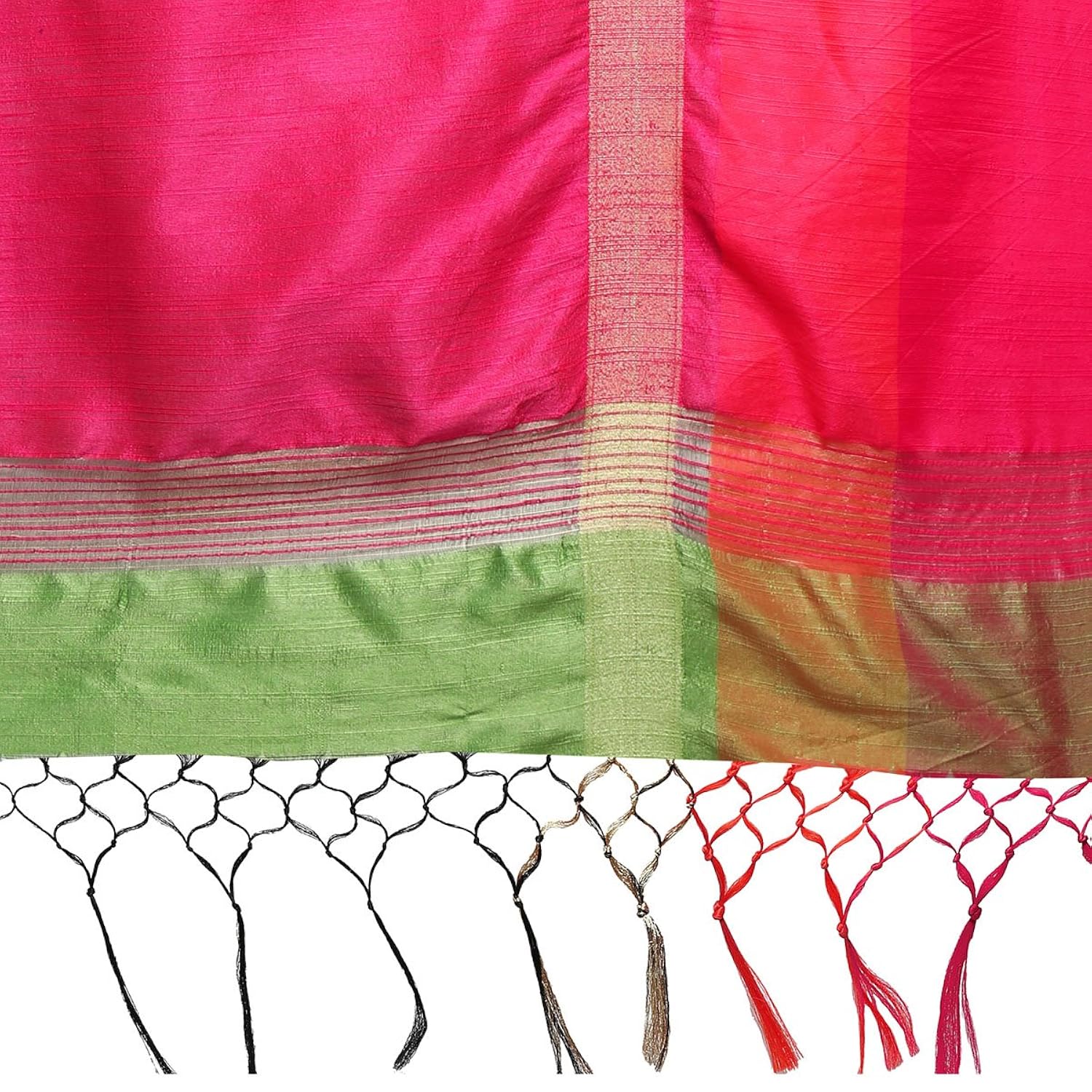 women's tassar silk traditional saree unstitched blouse design (bahubali p green_perrot green)