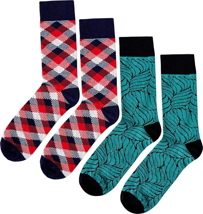 Fana & Fotter Herren Socken - 2er Pack: Lumberjack Red/Blue & Surf Clams Turquoise
