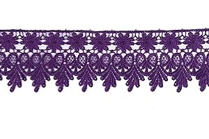 YYCRAFT 5 Yards Purple Lace Edge Trim Wedding Applique DIY Sewing Crafts(Width:3")