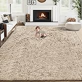 8x10 Area Rugs for Living Room: Fluffy Shag Soft Washable Rug Large Fuzzy Plush Indoor Carpet for Bedroom Nursery Playroom Kids Girls Boys Room (Camel, 8'x10')