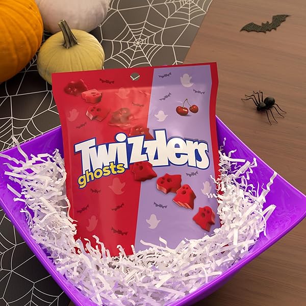 TWIZZLERS GHOSTS CHERRY FLAVORED CHEWY, HALLOWEEN CANDY BAG, 7.1 OZ
