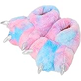Aopuro Women Plush Animal Paw Slippers Funny Novelty Bear Claw Slippers Cozy Furry Warm Memory Foam Slippers Gifts for Halloween Christmas