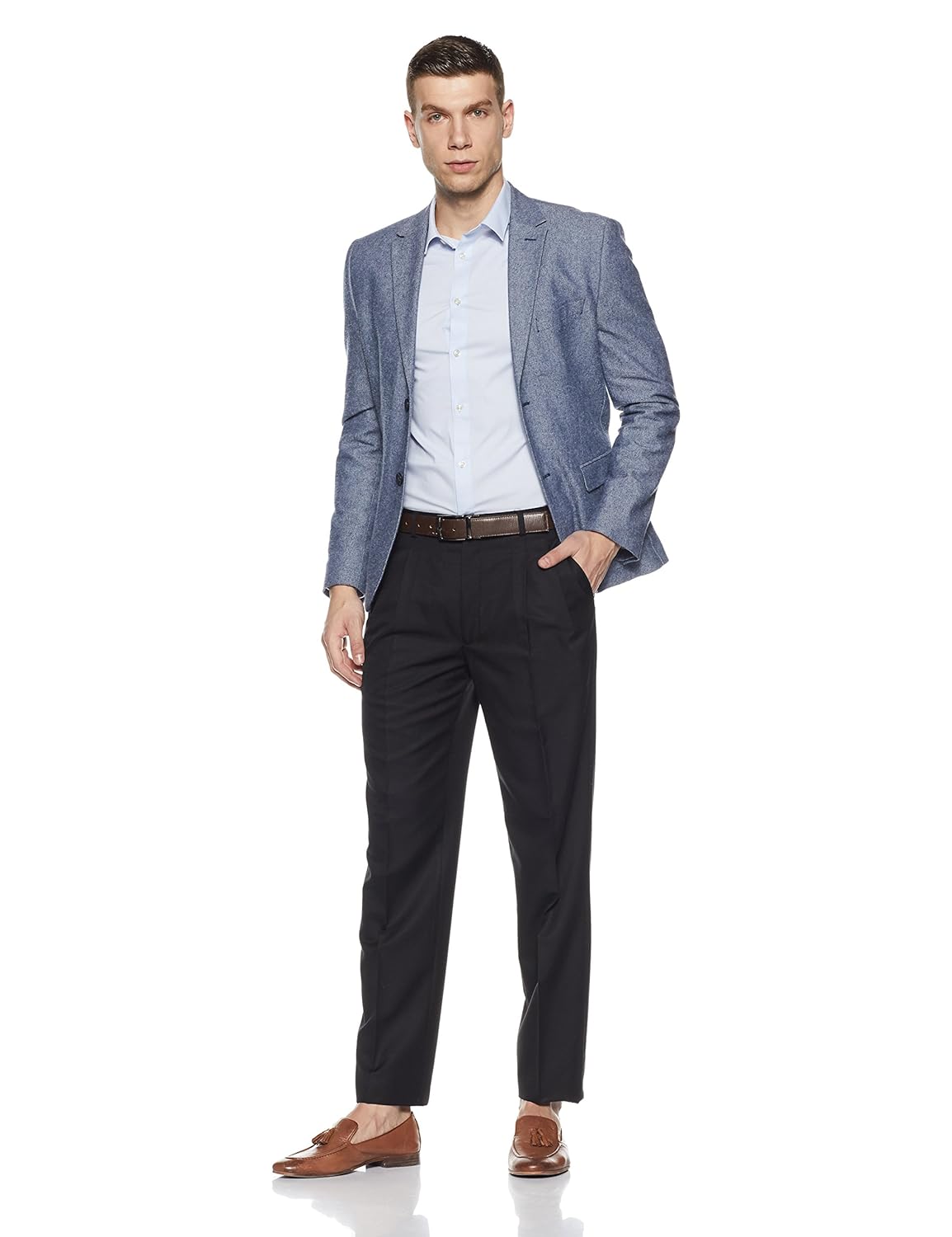 raymond men's pleat-front formal trousers