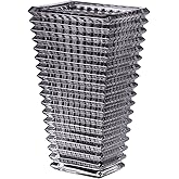 MCMCNCUIU Crystal Glass Vase, Large Crystal Vases for Flowers, Large Flower Vase, Black Modern Vases for Living Room, Bedroom, Kitchen, Dining Table, Mantle, Wedding, 11 Inches