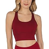 90 Degree By Reflex Long Line Sports Bra Racerback Workout Medium Impact Yoga Top