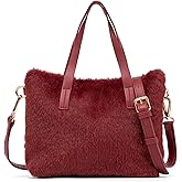 NEWBELLA Women's Plush Tote Bag - Cute Fuzzy Handbag with Soft Texture, Cozy Purse for Fall Winter, Casual Everyday Carryall