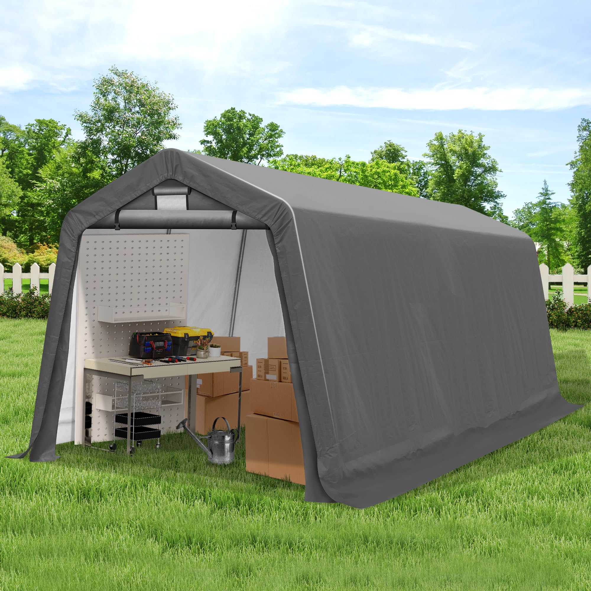 COVERONICS 8' x 14' Outdoor Storage Shed - Heavy
