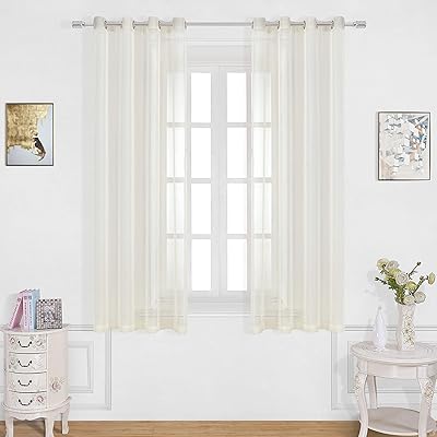 Buy Bermino Beige Semi Sheer Curtains 63 Inch Length Window Curtain With Grommet For Bedroom Living Room 2 Panels 54 W X 63 L Cream Online In Germany B0925wsshv