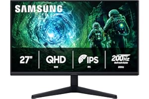 SAMSUNG 27” Odyssey G5 G53F QHD Resolution Gaming Monitor, HDR10, 200Hz Refresh Rate, IPS Panel, AMD FreeSync™ Premium, Black Equalizer, Auto Source Switch, LS27FG53DENXZA