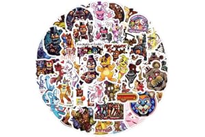 TWGOGOTIC 60 Pack FNAF Stickers Five Nights at Freddy's Game Stickers for Kids Waterproof Laptop Bumper Skateboard Water Bottles Computer Terror Game Stickers (FNF)