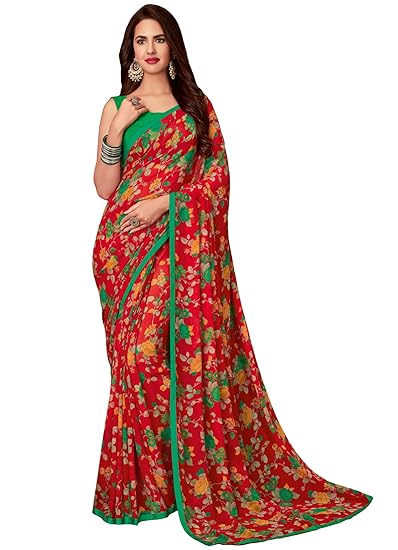 Floral print saree amazon Clearance