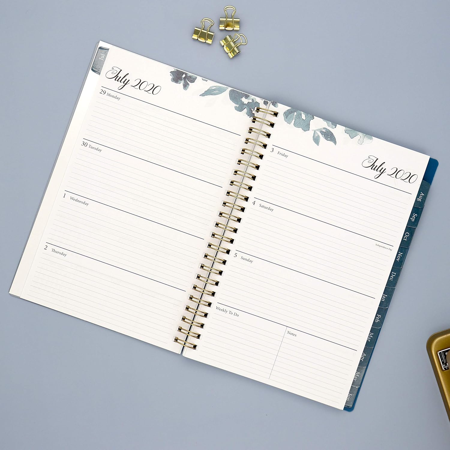 Blue Sky 2020-2021 Academic Year Weekly & Monthly Planner, Flexible Cover, Twin-Wire Binding, 5" x 8", Bakah Blue : Office Products