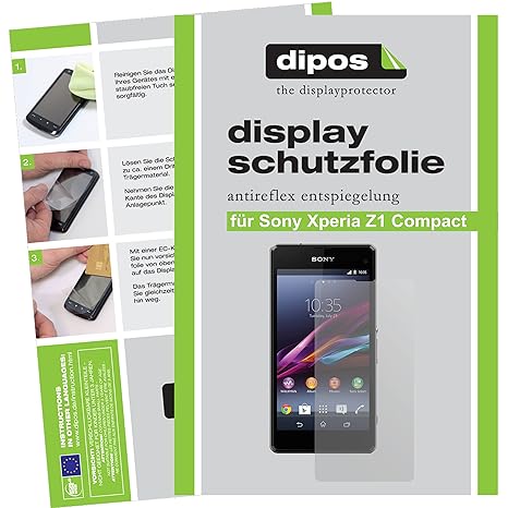 dipos I 2X Schutzfolie matt passend für Sony Xperia Z1 Compact Folie Displayschutzfolie