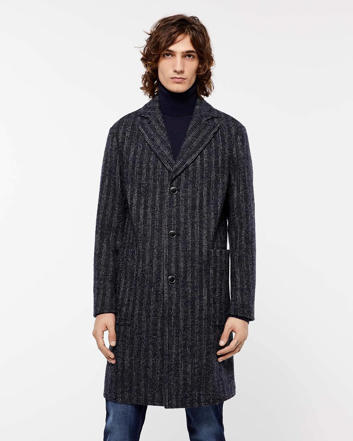 シスレー Sisley ジャケット アウター ヘリンボーンストライプコート メンズ スミクロ 50 国内l相当 コート ジャケット 通販 Amazon