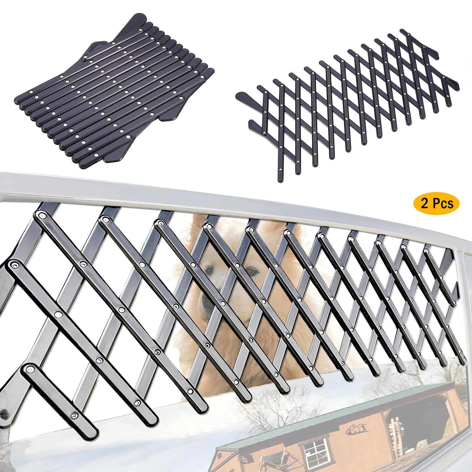 Photo 1 of XianghuangTechnology Window Pet Gate, Universal Pet Dog Puppy Ventilation Grill Mesh Vent Guard Safe Car Window Protection Mesh for Cars, Trucks & SUV