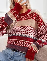 Flygo Men's Vintage Grandpa Sweater Crewneck