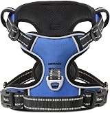 HEELE Dog Harness Reflective Padded Handle 2 Rings Size L Blue
