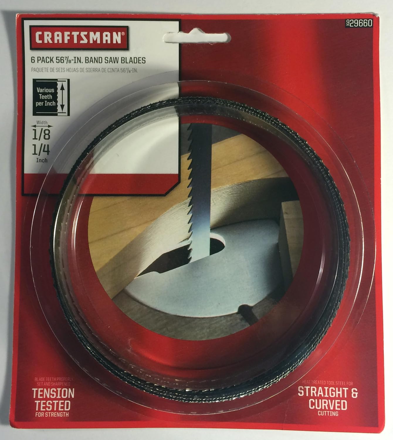 CRAFTSMAN 6 PACK 56-7/8" BAND SAW BLADES BLADE #929660. 1/8" 1/4" WIDTH