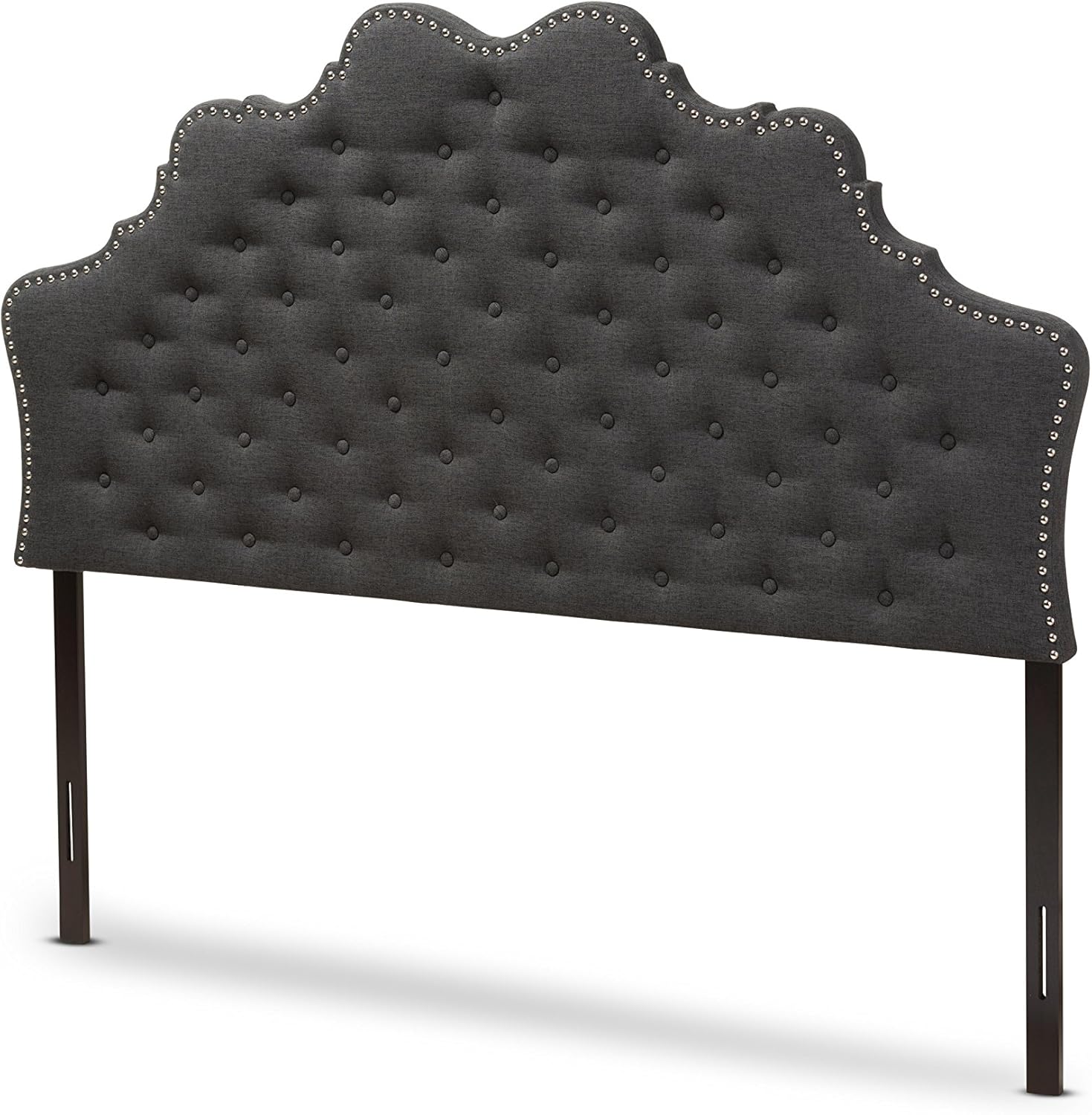 Baxton Studio Matilda Modern and Contemporary Dark Grey Fabric King Size Headboard