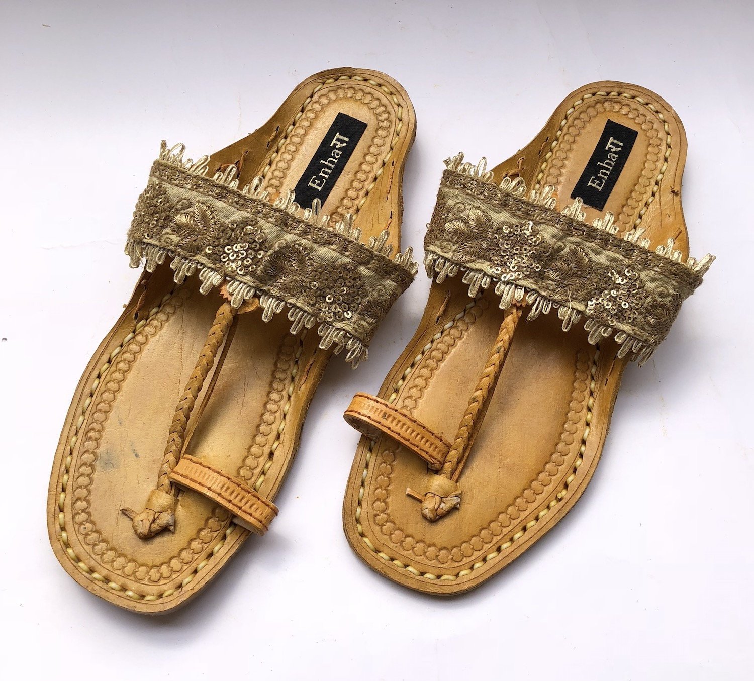 gold indian sandals