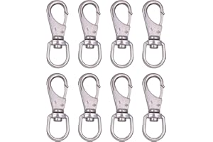 Mixiflor Stainless Steel Swivel Snap Hooks, Heavy Flag Clips for Flagpole, Diving Clips Spring Hooks for Bird Feeders, Pet Chains, Dog Tie-Out Cable