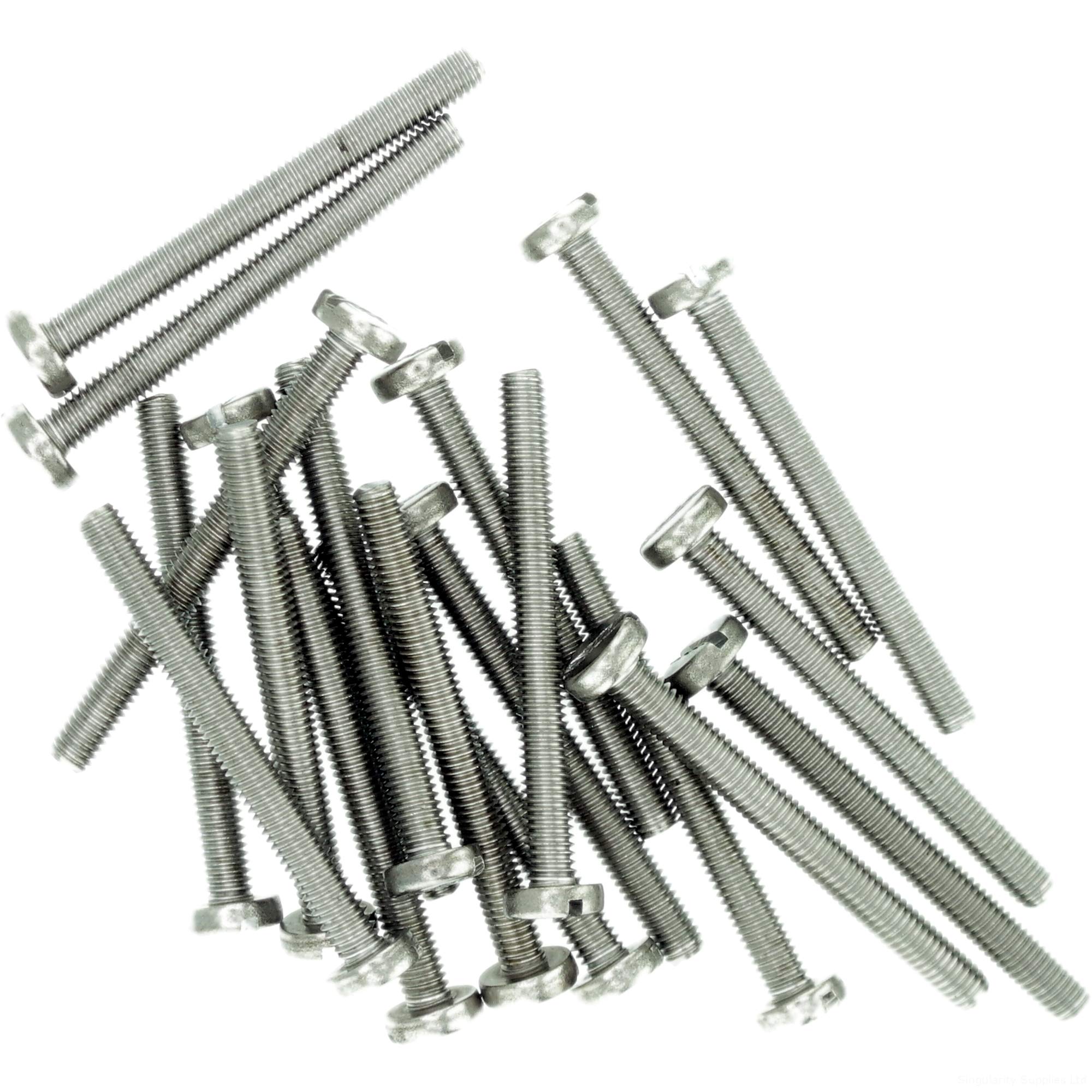 M5 (5mm x 20mm) Slot Pan Machine Screw (Bolt) - Stainless Steel (A2) (Pack of 20)