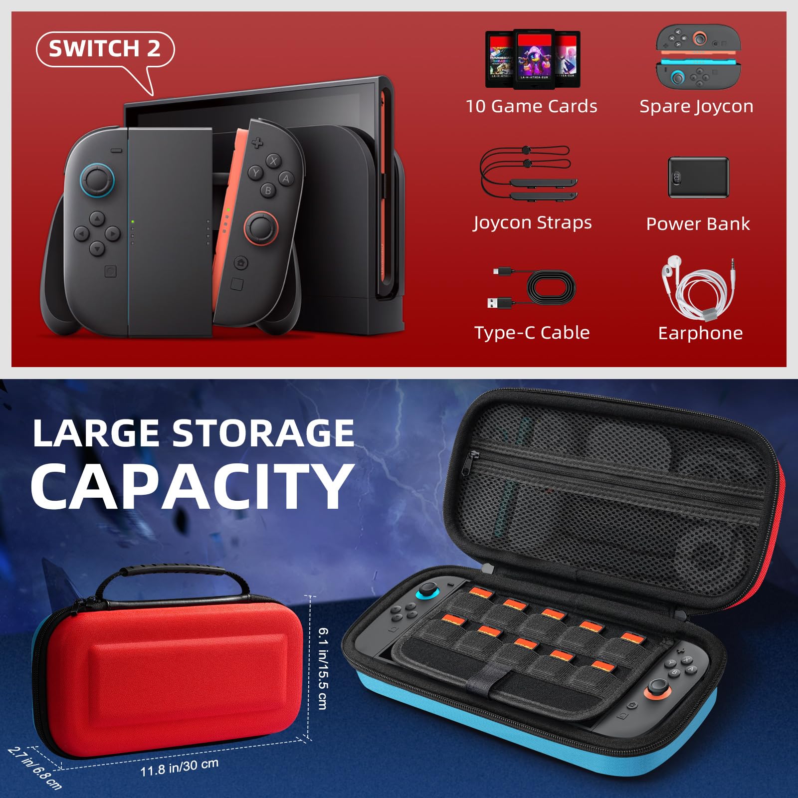TiMOVO Carrying Case For Nintendo Switch 2 2025, Large Capacity ...