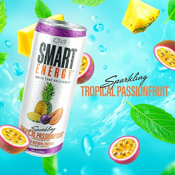 CELLUCOR C4 SMART ENERGY DRINKS VARIETY PACK, SUGAR FREE PERFORMANCE FUEL & NOOTROPIC BRAIN BOOSTER, COFFEE SUBSTITUTE OR ALTERNATIVE, 4 FLAVOR TROPICAL OASIS VARIETY 12 PACK