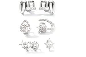 ILIEMOC 6 Pcs Grillz Set Open Face Hip Hop Teeth Jewelry for Men and Women – Easy Fit Dental Caps with Improved Mold and Secure Hold – Perfect for Costume Parties, Role Play, and Family Fun